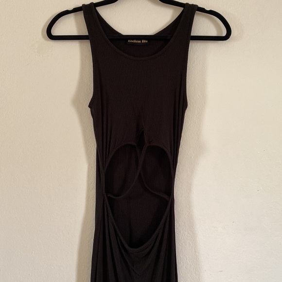Ooh La Luxe Black Midi Dress front cutout - Picture 3 of 5